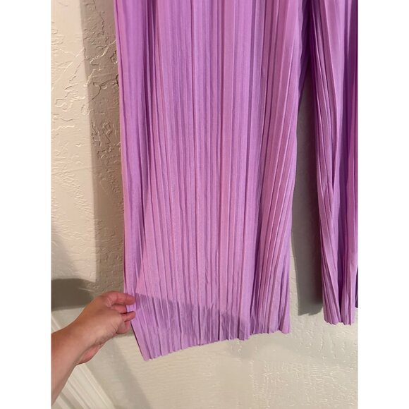 NWT Love Poem by Block Lilac Pleated Belted Wide Leg Pants - Picture 4 of 12